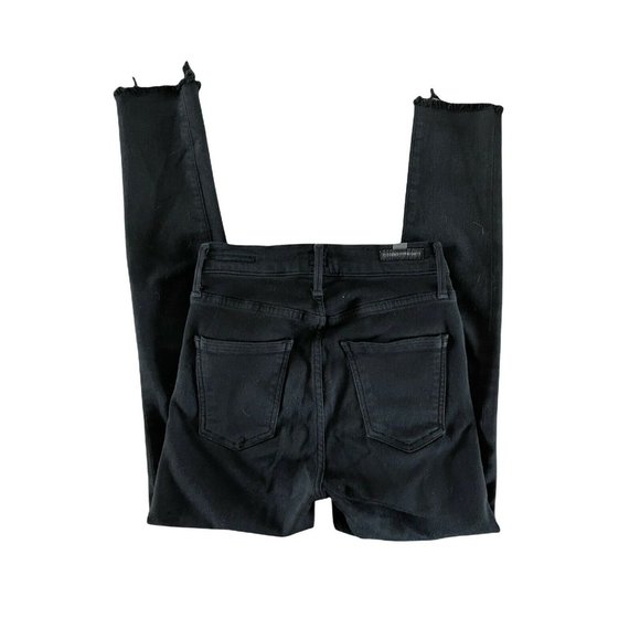 Citizens of Humanity Rocket High Rise Skinny Black Raw Hem 24 Stretch $188 - Picture 9 of 12